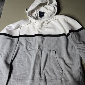 American Eagle Outfitters Gray and White Hoodie